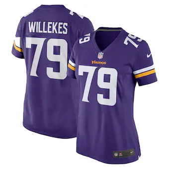 womens nike kenny willekes purple minnesota vikings game je